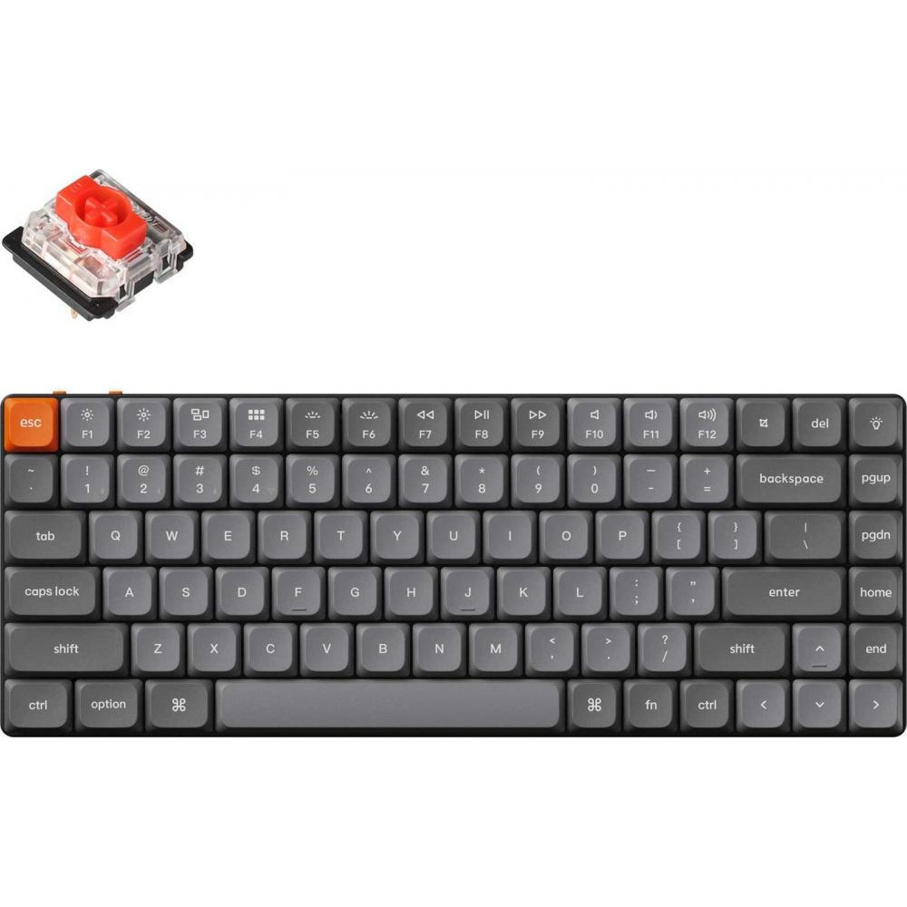 Keychron K3 Max 84 Key RGB Hot-Swap Gateron MX 2.0 Red Black (K3MH1_KEYCHRON) - зображення 1