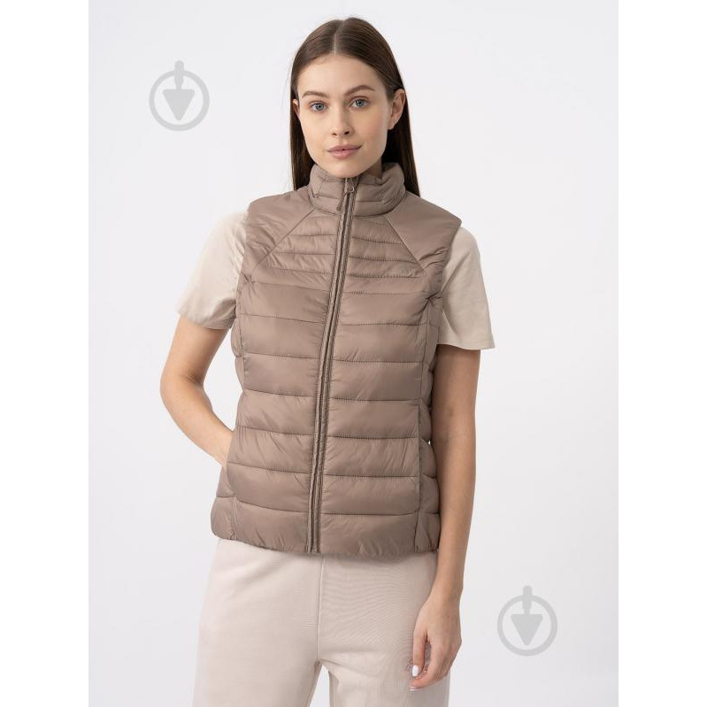 4F Теплий жилет короткий жіночий  Vest F072 4FAW23TVESF072-82S L Коричневий (5904698480647) - зображення 1