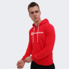 Champion Червона чоловіча кофта  Hooded Full Zip Sweatshirt cha218530-LLR - зображення 1