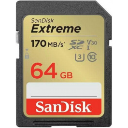   SanDisk 64 GB SDXC UHS-I U3 V30 Extreme (SDSDXV2-064G-GNCIN)