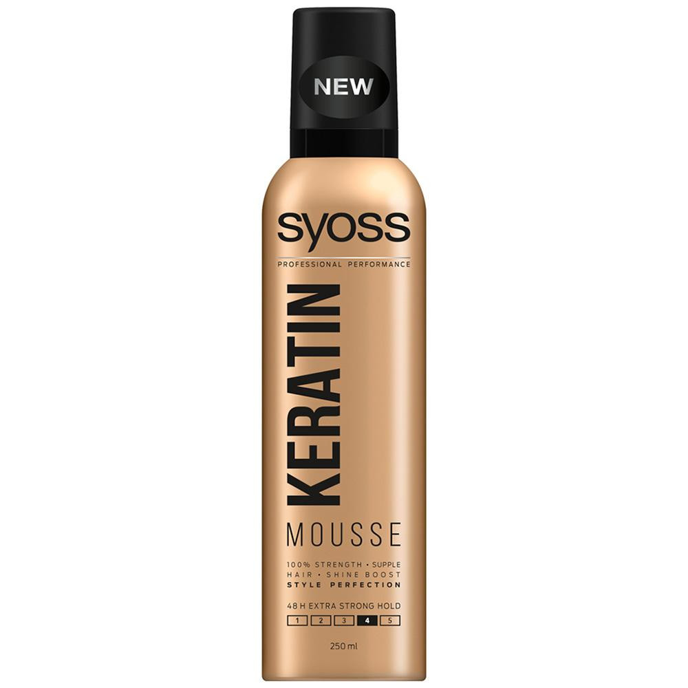 Syoss Keratin 250 ml Пена-мусс для волос Экстрасильная фиксация 4 (5201143155199) - зображення 1