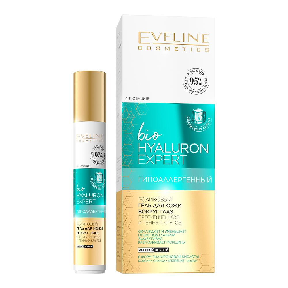 Eveline Гель для кожи вокруг глаз  Cosmetics Bio Hyaluron Expert Hyaluronic Roll-on Modelling Eye Contour 15 - зображення 1