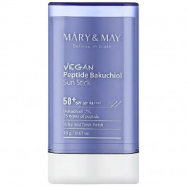   MARY & MAY Сонцезахисний стік  Vegan Peptide Bakuchiol Sun Stick SPF 50+ Pa++++ з бакучіолом та пептидами 18 г 