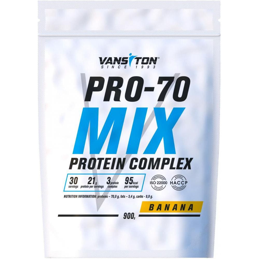 Ванситон Pro-70 Mix Protein Complex /Про-70/ 900 g /30 servings/ Banana - зображення 1