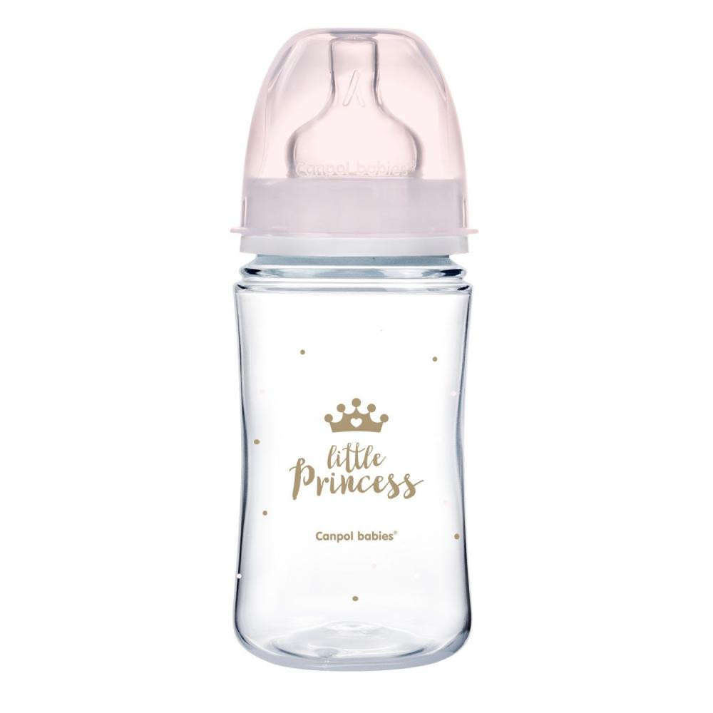 Canpol babies Бутылочка антиколиковая 240 мл PP Easystart Royal baby розовая (35/234_pin) - зображення 1