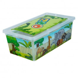   Qutu Коробка  Light Box Zoo, з кришкою, 5 л, 11.5х19х33.5 см, різнокольорова (LIGHT BOX с/к ZOO 5л.) (869