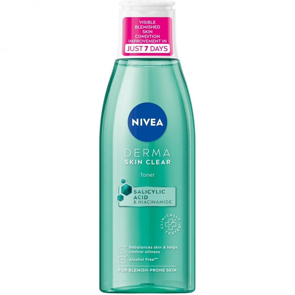 Nivea Нормалізуючий тонік  Derma Skin Clear 200 мл (9005800361536) - зображення 1