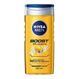   Nivea Гель для душа  Men Boost 3 в 1 для тела, лица и волос 250 мл (4005900824455)