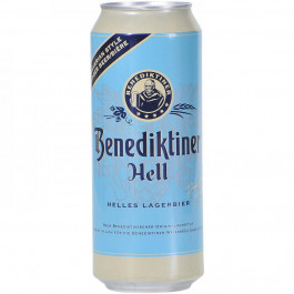   Benediktiner Пиво  Hell, світле, 5%, з/б, 0,5 л (4052197005272)