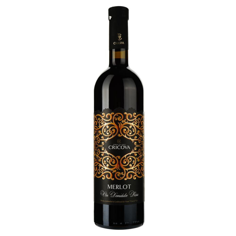 Cricova Вино  Merlot Ornament, червоне, напівсолодке, 0.75 л (4840013003652) - зображення 1