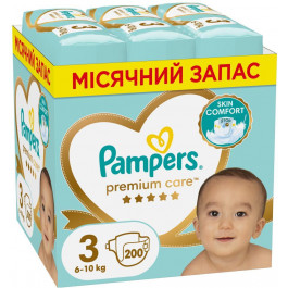   Pampers Premium Care 3, 200 шт