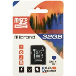   Mibrand 32 GB microSDHC Class 10 UHS-I + SD Adapter MICDHU1/32GB-A