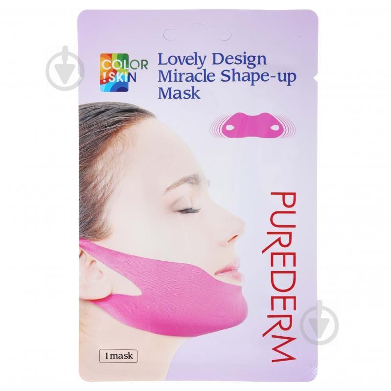 Purederm Маска для подбородка и скул  Lovely Design Miracle Shape-up V-line Mask лифтинг 10 г (8809541190728) - зображення 1