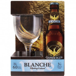   Grimbergen Пиво  Blanche світле 3х0,33 л + келих, шт (4820250940637)