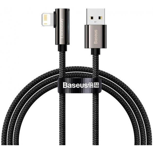 Baseus Legend Series Elbow Fast Charging Data Cable USB 1m Black (CALCS-01) - зображення 1