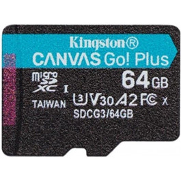   Kingston 64 GB microSDXC class 10 UHS-I U3 Canvas Go! Plus SDCG3/64GBSP