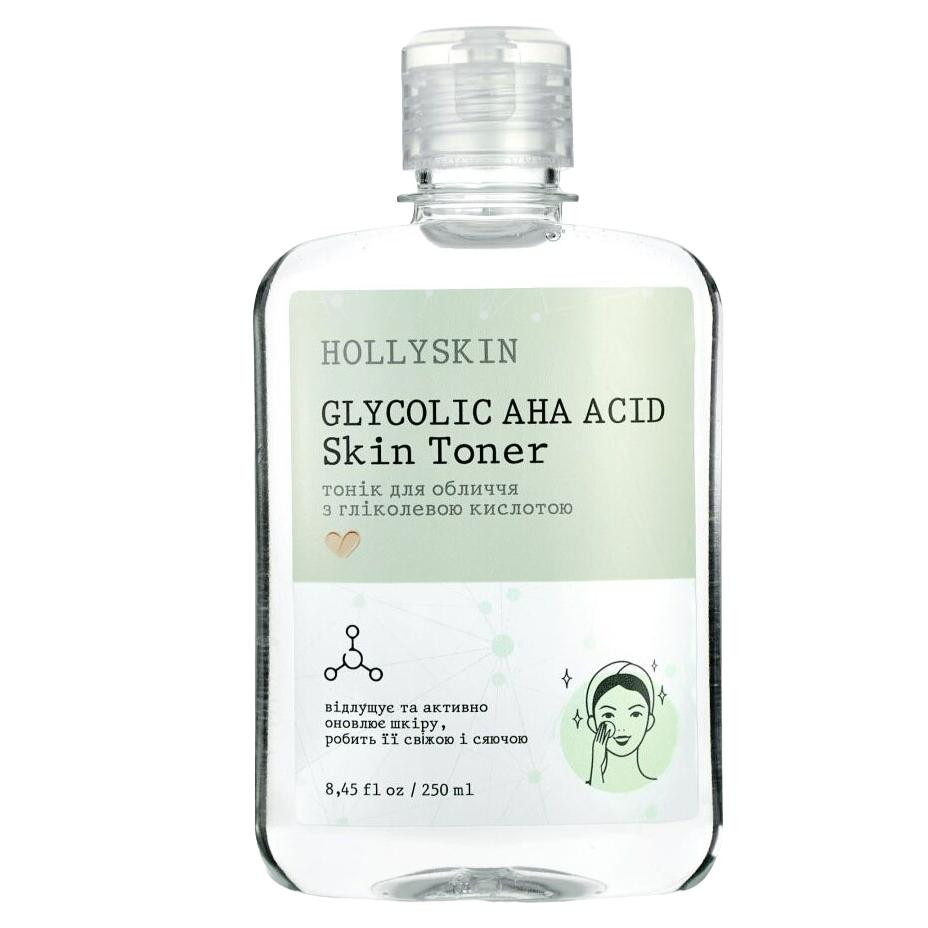 Hollyskin Тоник для лица  Glycolic AHA Acid Skin Toner 250 мл (4823109700154) - зображення 1