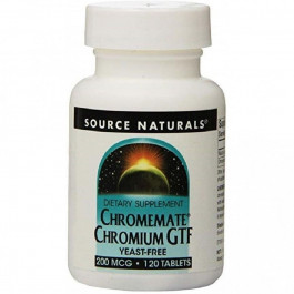   Source Naturals Хром GTF 200 мкг, ChromeMate, , 120 таблеток