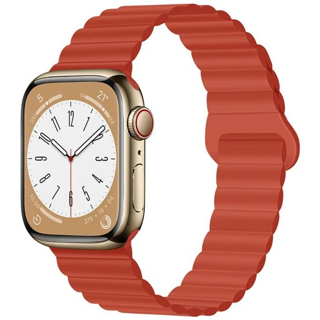 Drobak Ремінець  Silicone Magnetic Link для Apple Watch Series 10 GPS 42mm Orange Red (898950) - зображення 1