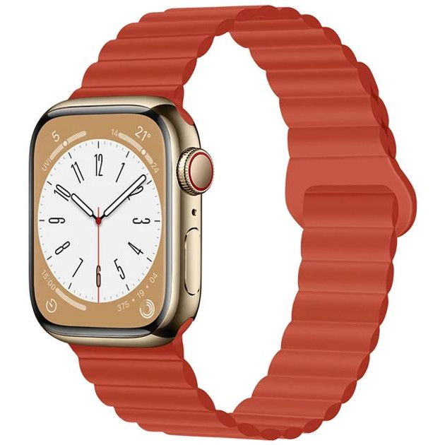 Drobak Ремінець  Silicone Magnetic Link для Apple Watch Series 10 GPS 46mm Orange Red (898957) - зображення 1