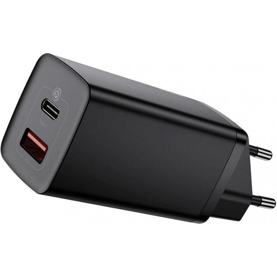 Baseus GaN2 Lite Quick Charger C+U 65W Black (CCGAN2L-B01) - зображення 1