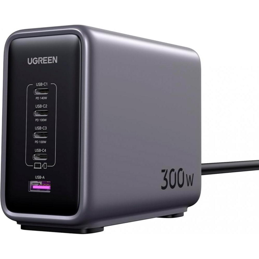 UGREEN CD333 Nexode 300W GaN Wall Charger Gray (90903B) - зображення 1