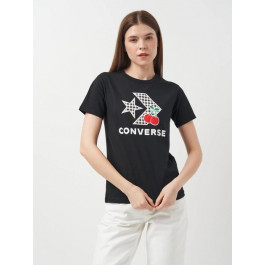   Converse Футболка бавовняна жіноча  Womens Knit T-Shirt 10026042-001 M Чорна (194434692068)