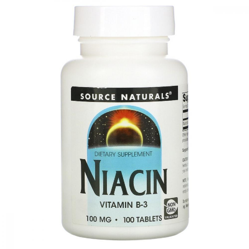 Source Naturals Ніацин (В3)  100 мг 100 таб (SN0501) - зображення 1