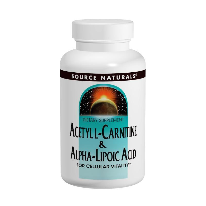 Source Naturals Ацетил-Л-карнітин та Альфа-ліпоєва кислота 650мг, , 60 таблеток - зображення 1