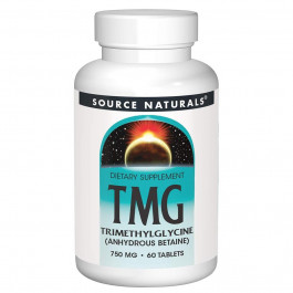   Source Naturals Триметилгліцин, ТМГ, TMG, 750 мг, , 60 таблеток