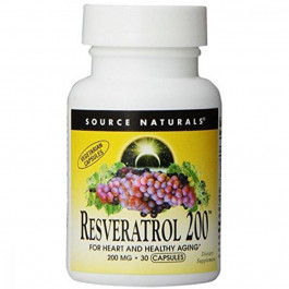   Source Naturals Ресвератрол, 200 мг, Resveratrol, , 30 таблеток