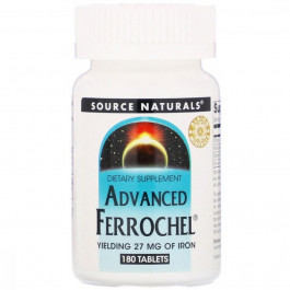   Source Naturals Железо, усовершенствованная формула, Advanced Ferrochel, , 180 таблеток