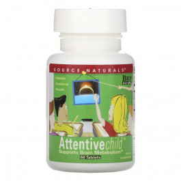   Source Naturals Комплекс  Attentive Child для поддержания внимания у детей 60 таб (SN1946)