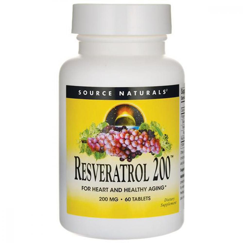 Source Naturals Ресвератрол, Resveratrol, , 200 мг, 60 таблеток - зображення 1