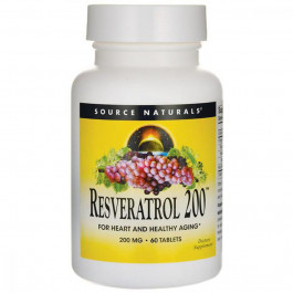   Source Naturals Ресвератрол, Resveratrol, , 200 мг, 60 таблеток