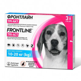   Frontline Капли противопаразитарные   TRI-ACT для собак 10-20 кг (M) 3х2 мл (3661103046813)