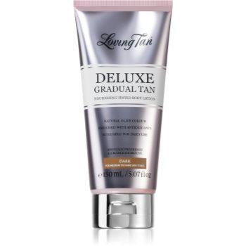 Loving Tan Deluxe Gradual Tan поживне молочко для тіла крем для підсилення засмаги відтінок Dark 150 мл - зображення 1