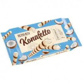   Roshen Трубочки  Konafetto вафельні кокосова начинка, 140 г (4823077631856)