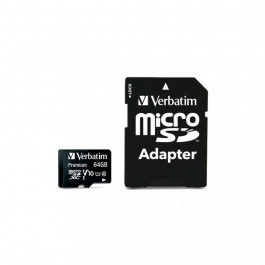   Verbatim 64 GB microSDXC UHS-I (U1) V10 Premium + SD Adapter (44084)