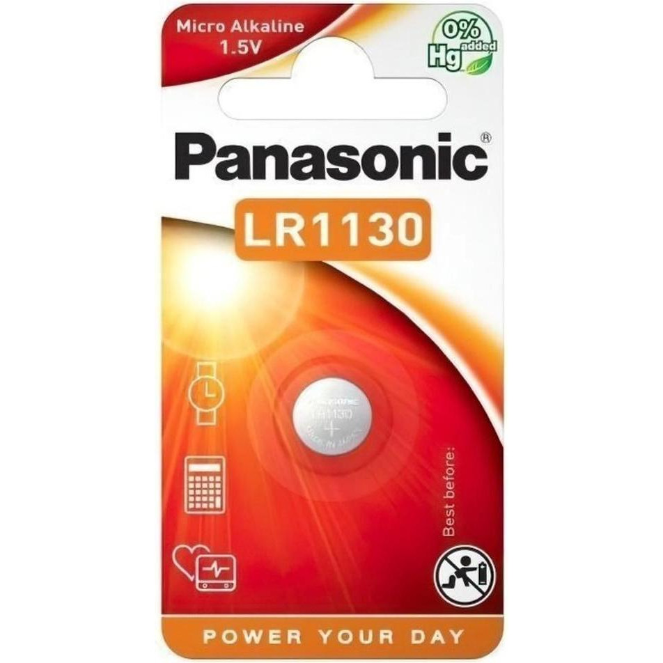 Panasonic LR1130 bat(1.5B) Alkaline 1шт LR-1130EL/1B - зображення 1