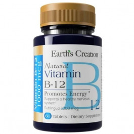   Earth's Creation Витамин B-12  Vitamin B-12 1000 mcg Sublingual 60 tabs