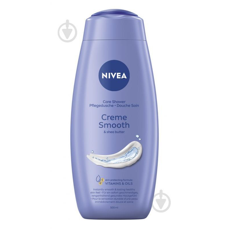 Nivea Гель-догляд для душа  Creme Smooth і Олія Ши 500 мл (9005800243788) - зображення 1