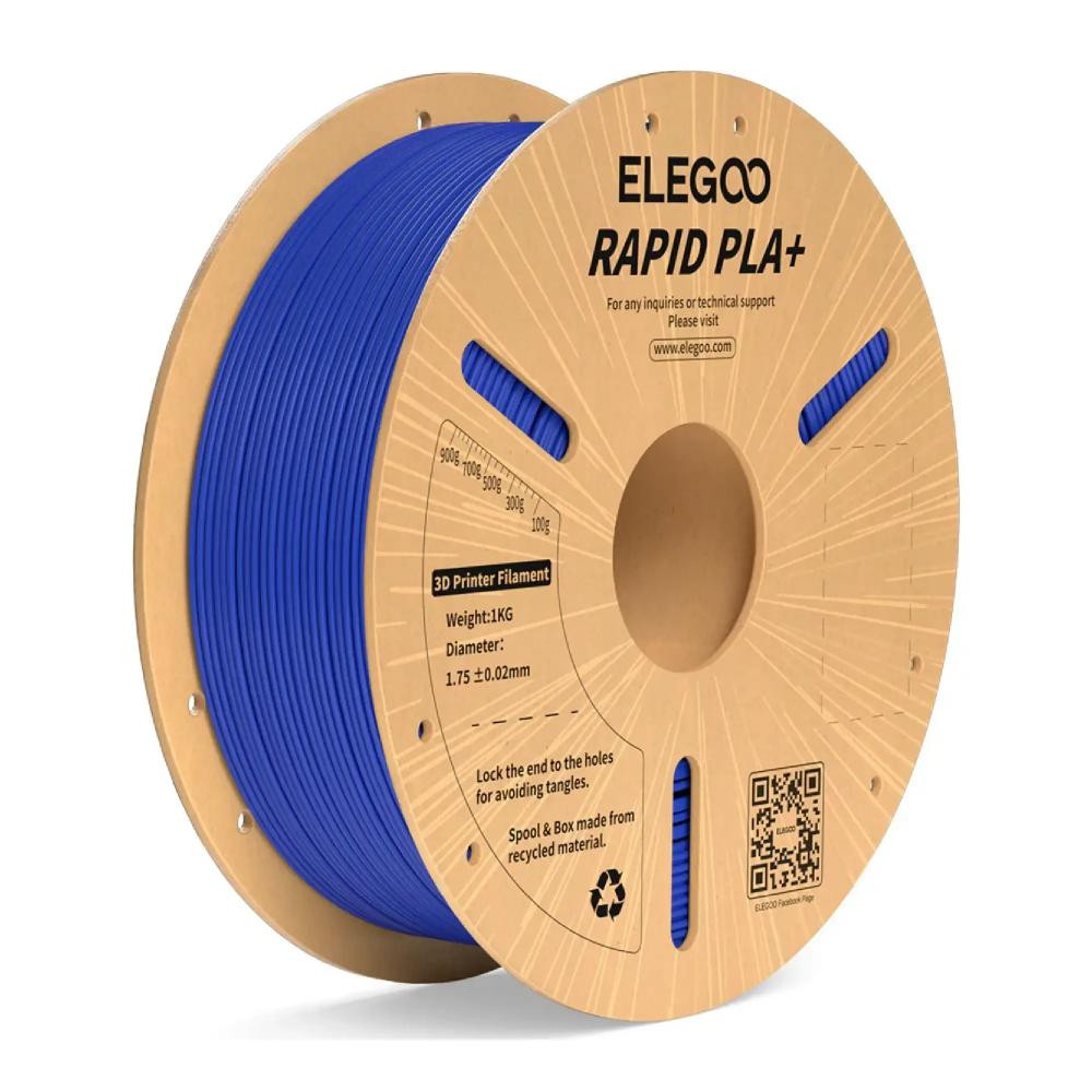 ELEGOO Rapid PLA Plus Filament (пластик) для 3D принтера  1кг, 1.75мм, синій (50.203.0117) - зображення 1