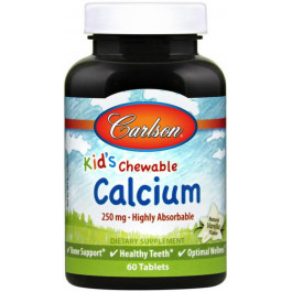   Carlson Labs Kids Chewable Calcium 250 mg 60 таб