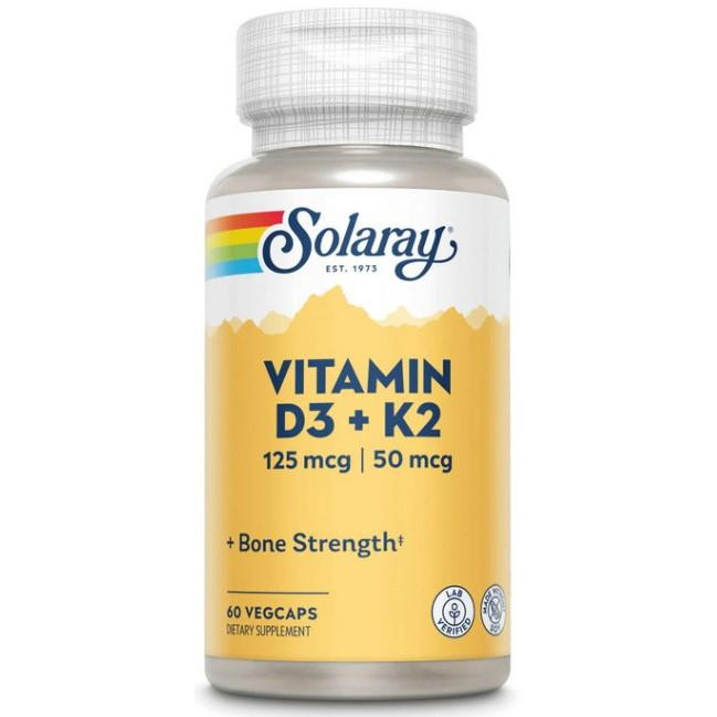 Solaray Vitamin D3 + K2 60 Veg Caps - зображення 1