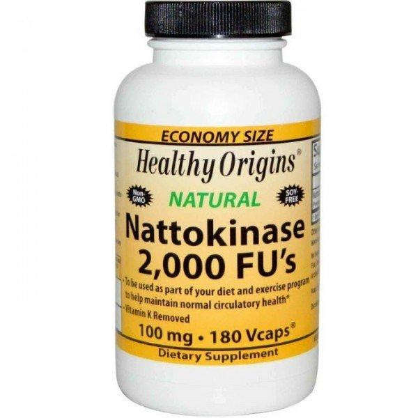 Healthy Origins Nattokinase 2000 FU's 100 mg Наттокіназа 180 капсул - зображення 1