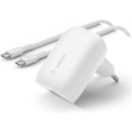   Belkin Boost Up Charge 30W USB-C PD3.0 PPS Wall Charger White w/Type-C to Type-C cable (WCA005VF1MWH-B6)