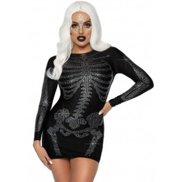   Leg Avenue Міні-сукня скелета зі стразами M  Skeleton Rhinestone, чорна (86928 /Розмір м)