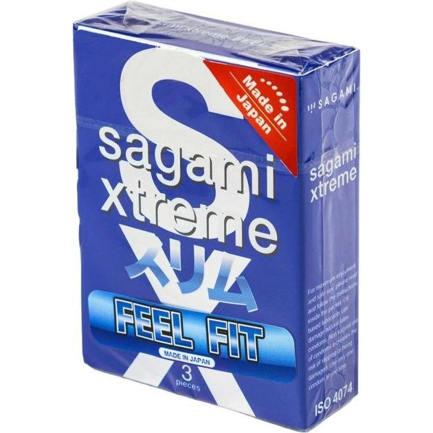 Sagami Супертонкі латексні презервативи Sagami Xtreme Feel Fit 3 шт (11939) - зображення 1