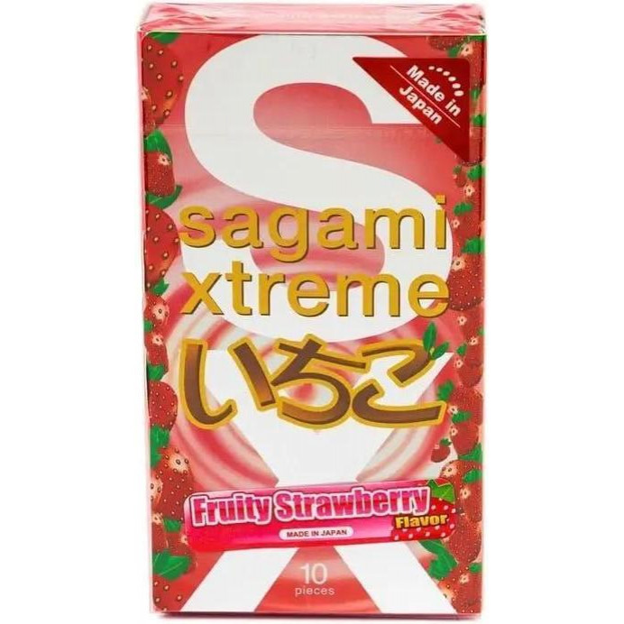 Sagami Ультратонкі презервативи Sagami Xtreme Strawberry, 10 шт, 0,04 мм (11854) - зображення 1